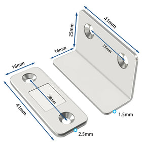 Satz magnetischer Anschläge für Schrank- und Möbeltüren.